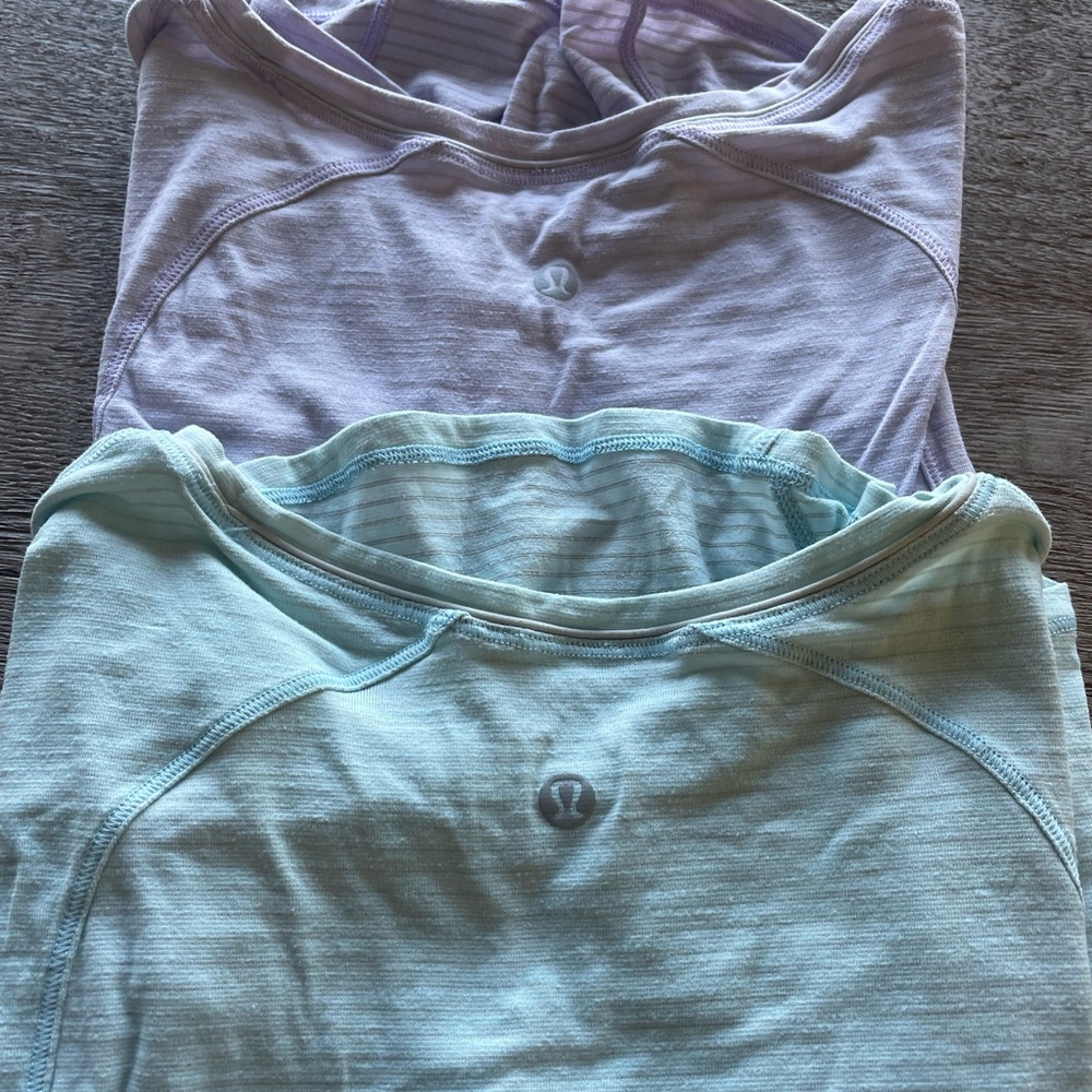 Lulu lemon t shirts size 4 light blue and light purple quantity 2
